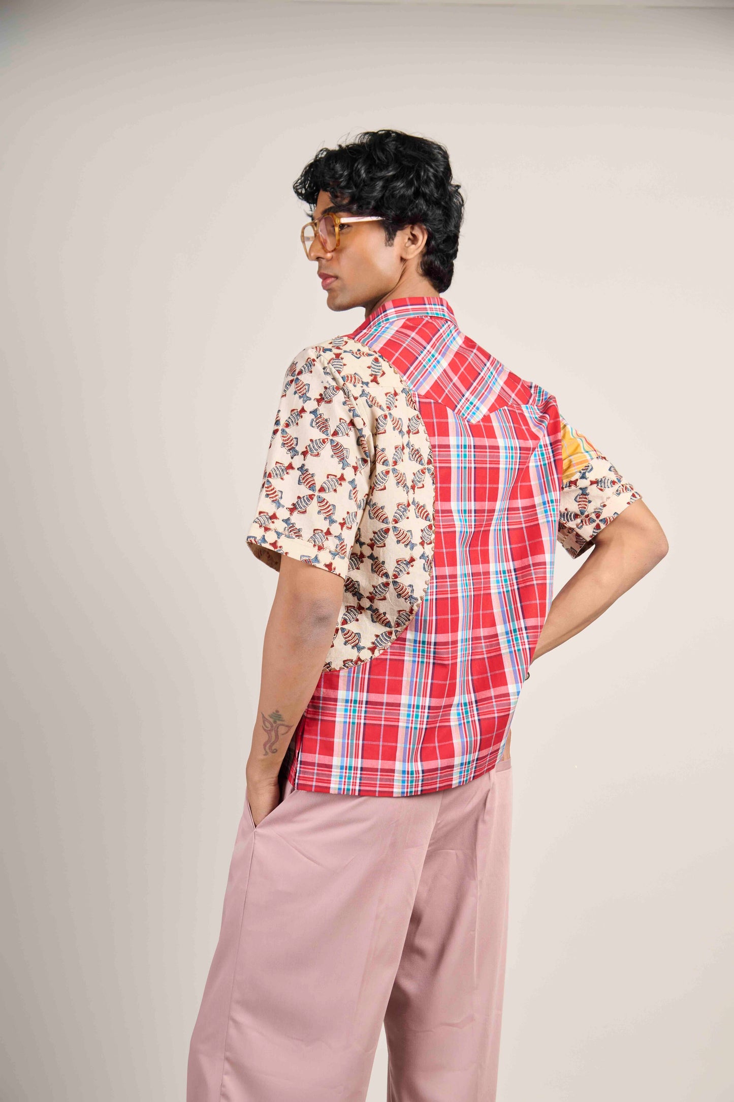 Sunburst Fish Grid Shirt