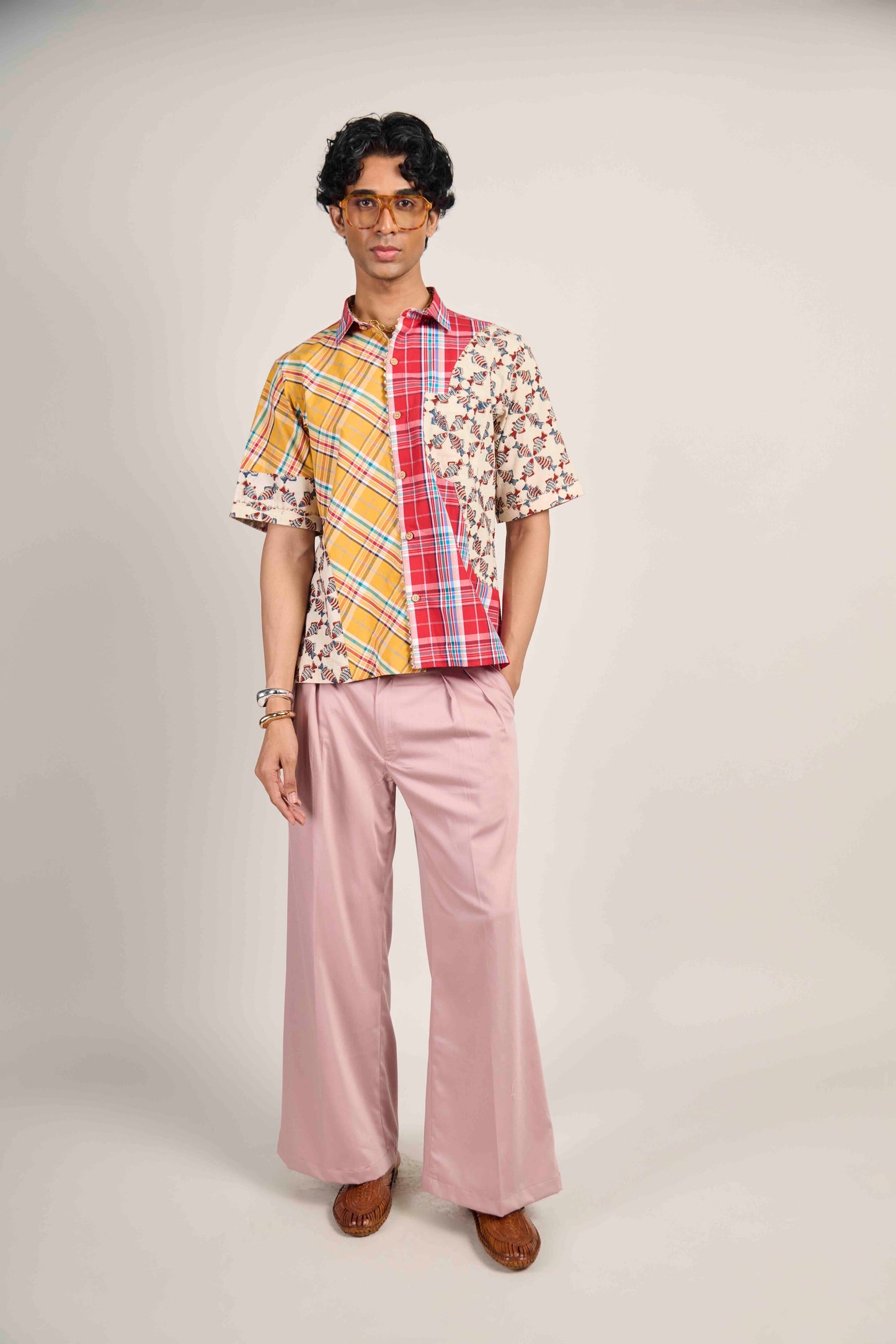 Sunburst Fish Grid Shirt