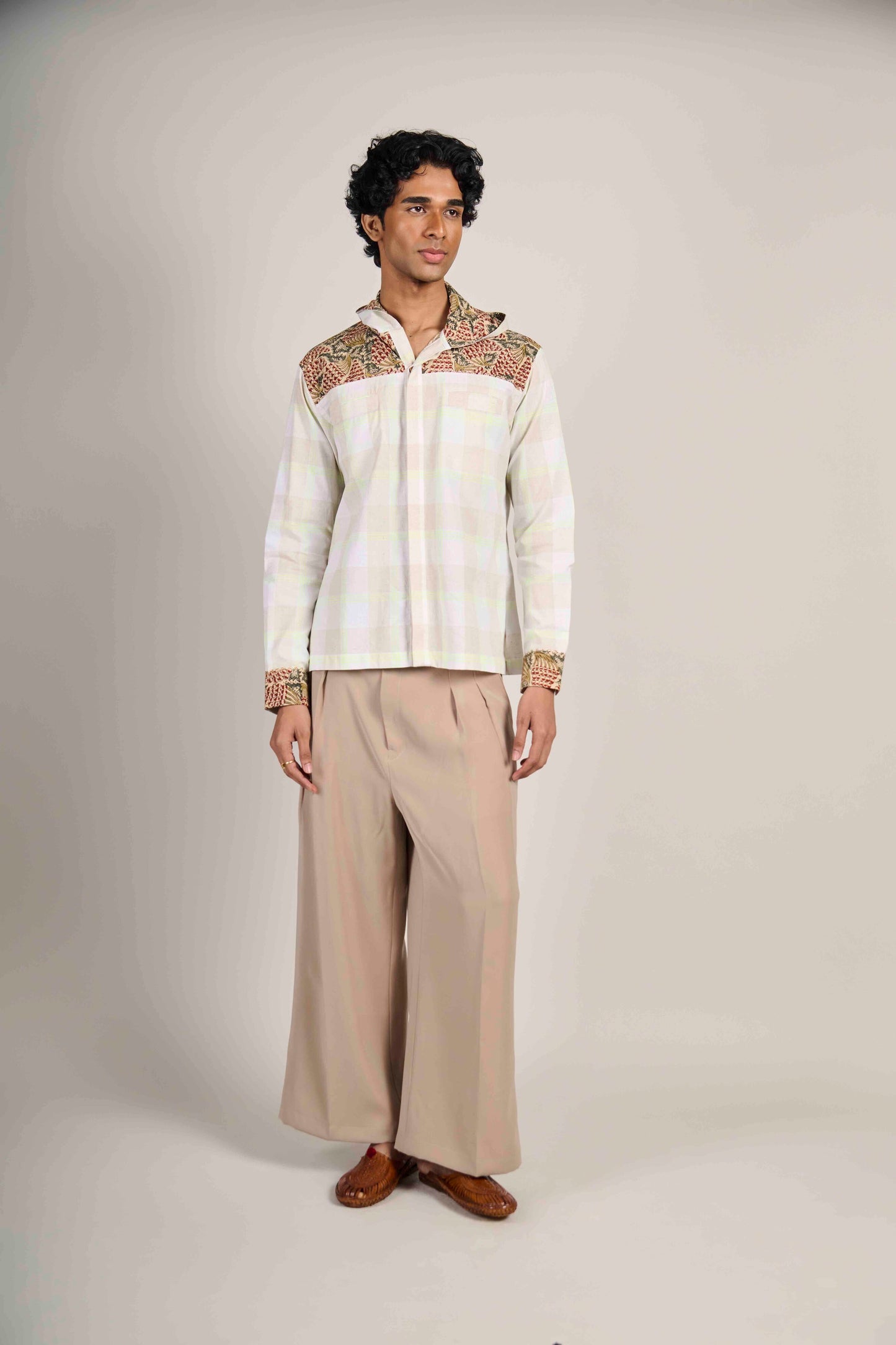 Sage Grid Kalamkari Hoodie