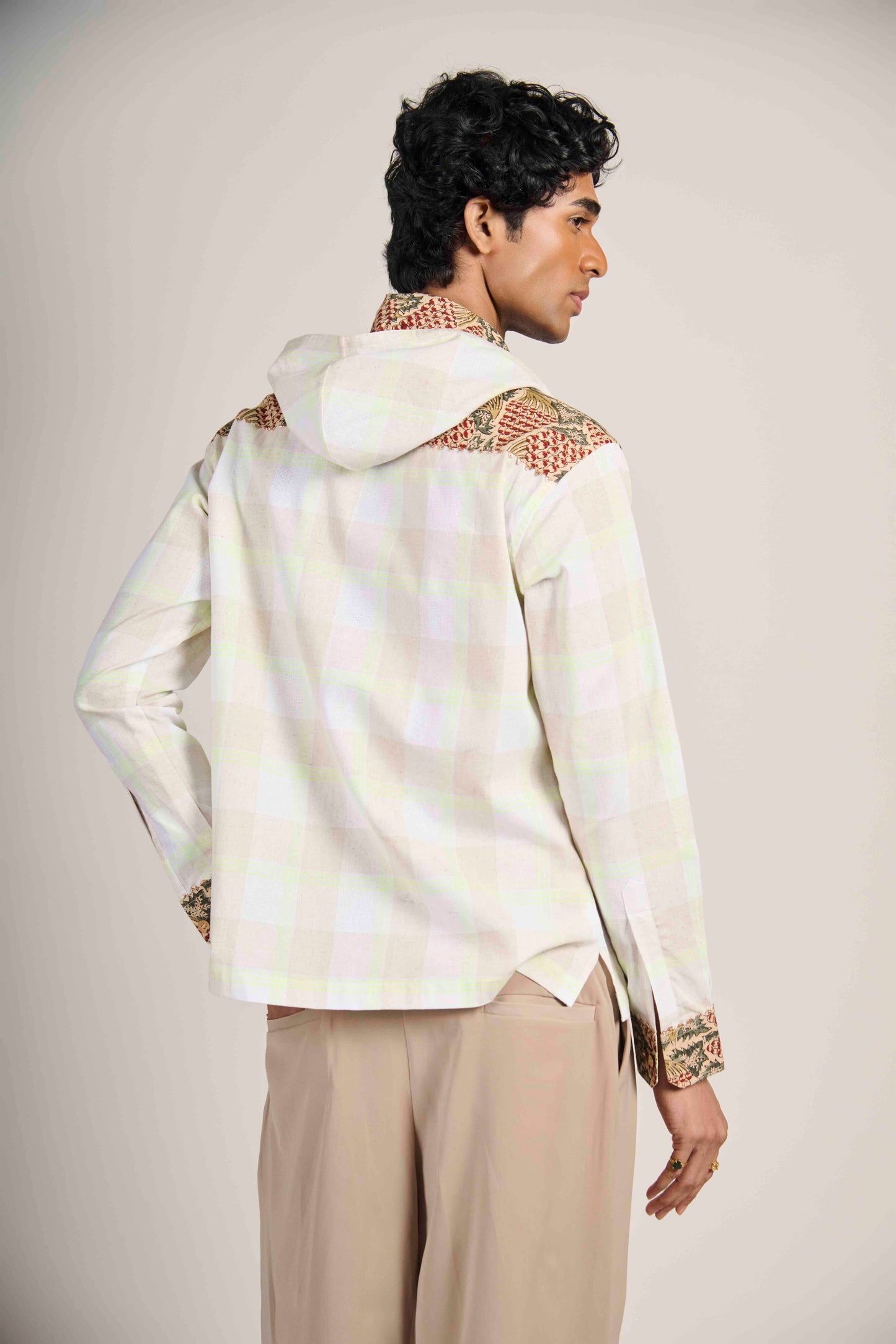 Sage Grid Kalamkari Hoodie