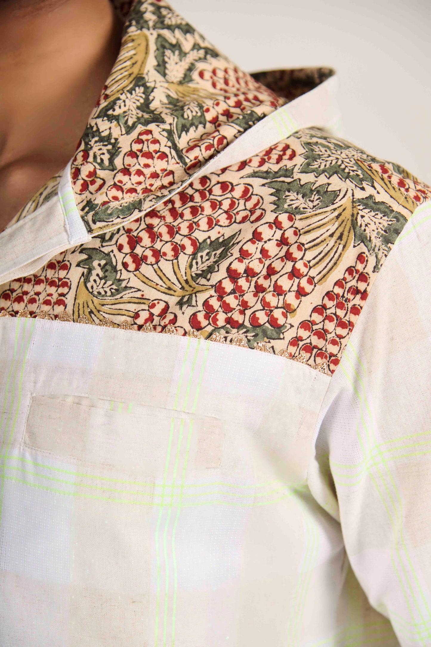 Sage Grid Kalamkari Hoodie