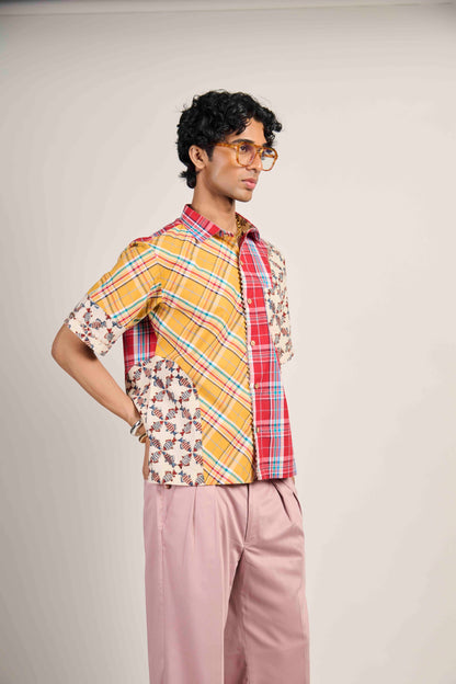 Sunburst Fish Grid Shirt