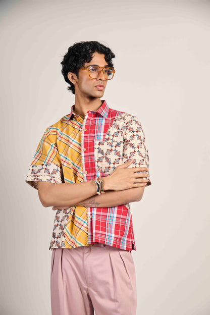 Sunburst Fish Grid Shirt