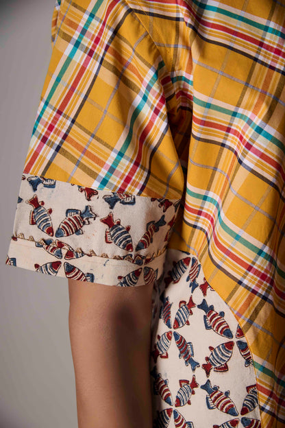 Sunburst Fish Grid Shirt