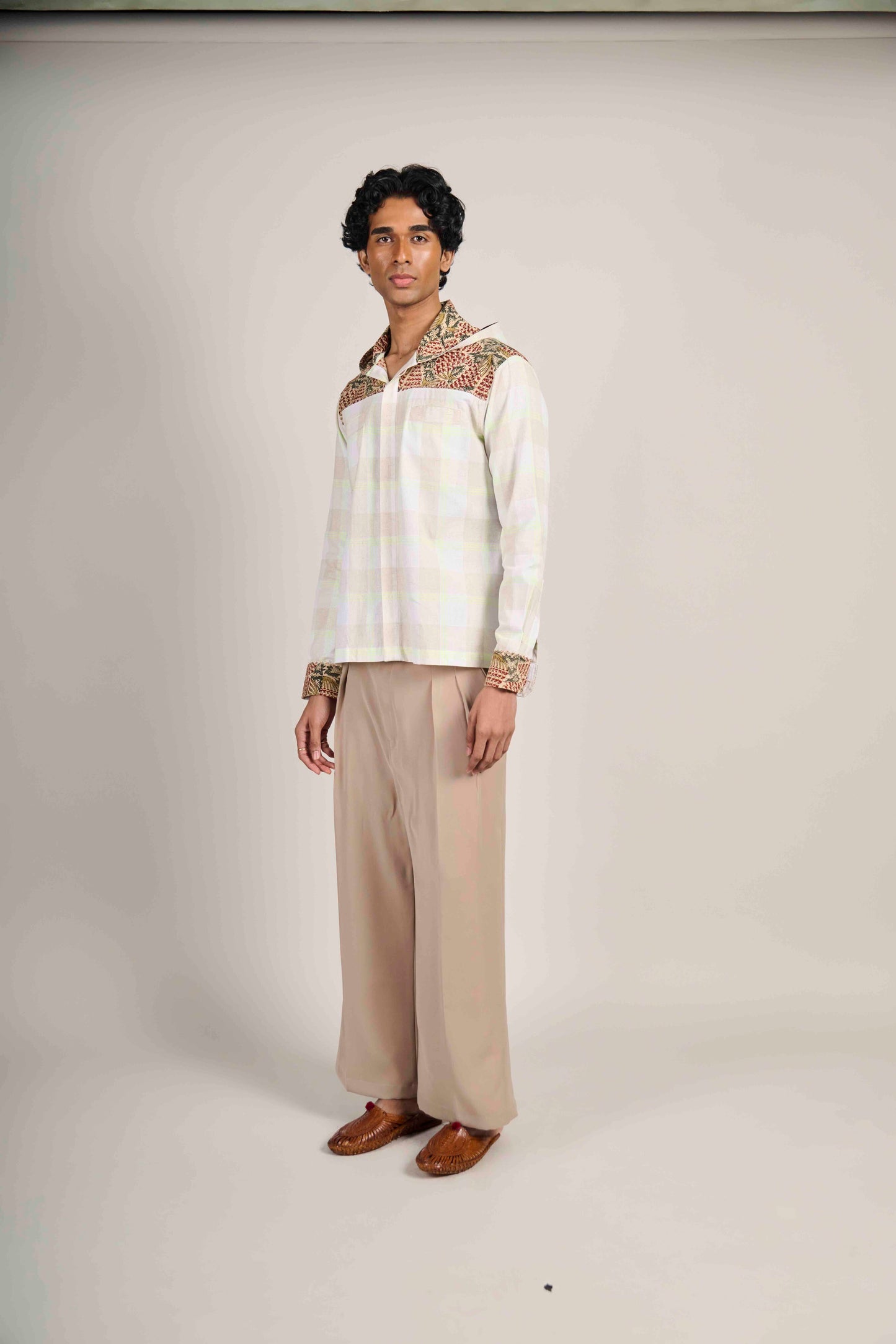 Sage Grid Kalamkari Hoodie