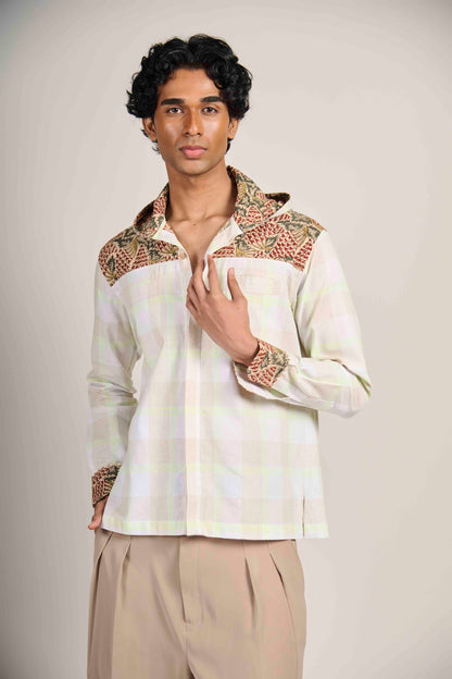 Sage Grid Kalamkari Hoodie