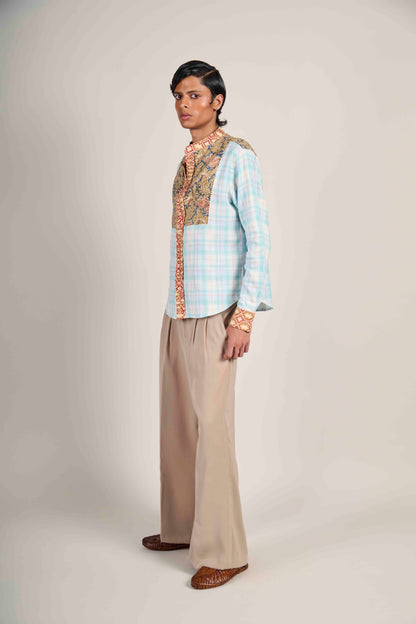 Ruffled Frost Grid Shirt