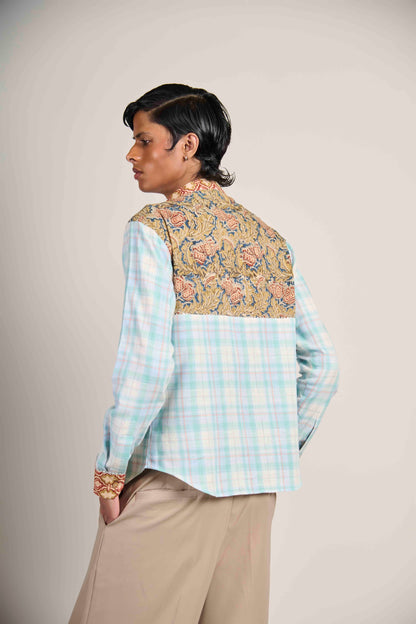 Ruffled Frost Grid Shirt