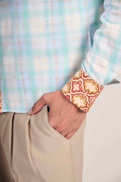 Ruffled Frost Grid Shirt